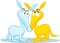 Two cute aardvark illustration isolated on white