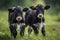 Two cute calves. Generative AI