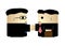 Two cute cartoon businessmen handshaking simple isolated vector