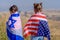 Two cute children with American and Israel flags.
