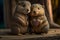 Two cute groundhogs sharing a heart, SAn valentine day, GENERATIVE AI