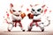 Two cute karate fighters cats in the ring