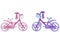 Two cute kids bicycles. Vector illustration isolated on white background