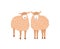 Two cute sheep flat vector illustration. Adorable woolly lambs, fluffy domestic animals isolated on white background