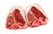 Two cuts of raw uncooked lamb chops