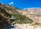 Two cyclist riding on mountains road. Himalayas, Jammu and Kashmir State, North India