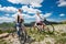 Two cyclists in the mountains