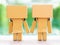 Two Danbo dolls play good feeling together