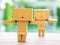 Two Danbo dolls play good feeling together