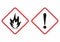 Two danger sign, warning industrial symbols, eps.