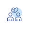 Two dating app users finding love. Two people and intertwined hearts. Romantic relationship. Pixel perfect icon