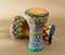Two decorated colorful pottery goblet drums chalice drum, tarabuka, darbuka