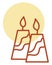 Two decorative candles, icon