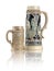 Two decorative ceramic German beer stein