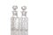 Two decorative glass vinegar carafe