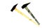 Two decorative hammers made of  morion mineral black quartz on white background