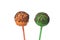 Two delicious colored cakepops