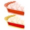 Two delicious pieces of cake with cream. Vector