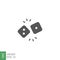 Two Dices cube, dice icon solid. gamble or gambling for casino equipment