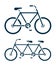 Two different bicycle icons, one a tandem bike