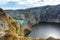 Two Different Color Crater Lake at Kelimuto Volcano