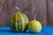 Two different pumpkins - one of autumn symbol, on