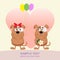 Two dogs love. Greeting card.