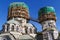 Two domes of the Church in scaffolding round shape