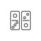 Two dominoes line icon