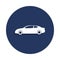 two-door car icon in badge style. One of cars collection icon can be used for UI, UX