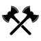 Two double-faced viking axes icon black color vector illustration flat style image