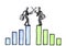 Two Drawn Men Fencing Atop Their Growth Charts