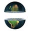 Two earth hemisphere isolated