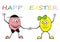 Two easter eggs, vector humorous  illustration