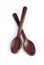 Two edible chocolate spoon