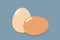 Two eggs brown and white eggs. Flat icon. Vector