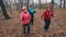 Two elderly women running on sticks of nordic walking