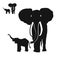 Two Elephants Silhouettes