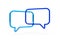 Two empty blue speech bubbles or balloons over white background, social network chat, communication or dialogue concept template