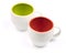 Two empty color coffee cups