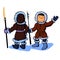 Two eskimos cartoon