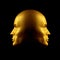 Two-faced gold head statue