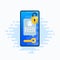 Two factor autentication security smartphone sms illustration. Login confirmation notification with password code