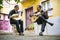 Two fado guitarists with acoustic and portuguese guitars