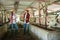 two farmers wearing cowboy hats are standing chatting