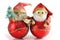 Two Father Christmas figures