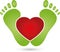 Two feet and heart, Two feet, foot care and podiatry logo