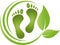 Two feet and leaves, foot care and podiatry logo