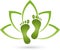 Two feet and leaves, foot care and podiatry logo