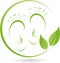 Two feet and plant, leaves, foot care and orthopedics logo